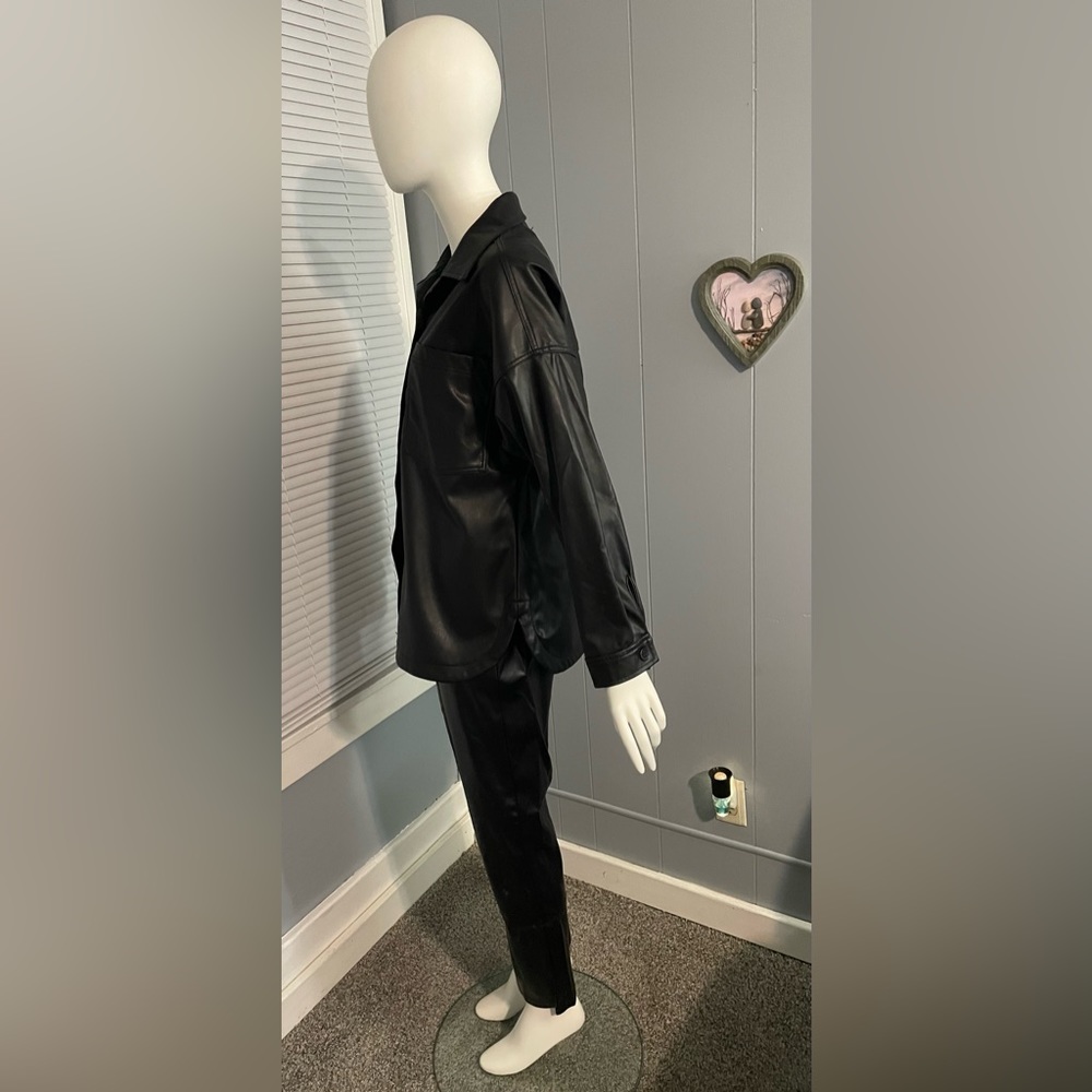 Celebrity Pink Black Pleather Jacket Size Small Faux Leather - Picture 3 of 9